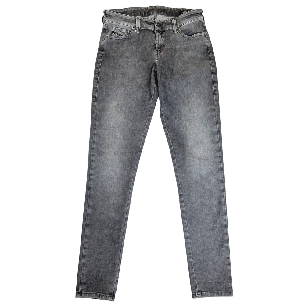 Diesel Slandy Jeans Women 29 Gray Super Skinny Regular Waist Stretch Wash 069RS